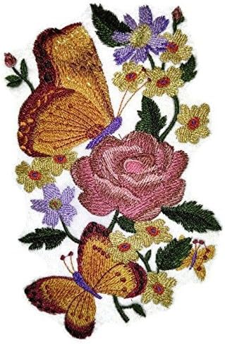 Egyéni, Egyedi Virágzik, s a Pillangók [Flutterby Divatos Funkció] Hímzett Vasalót/Varrni Patch [6.85-as