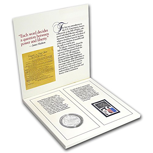1993 S Megemlékező Bill of Rights Ezüst Fél Dollár & Stamp Bizonyíték