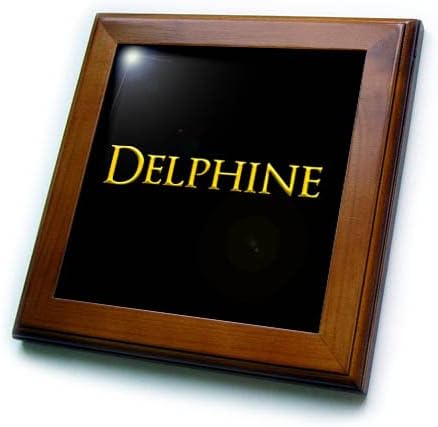 3dRose Delphine Népszerű Hölgy Nevét Amerikában. Sárga, Fekete Ajándék vagy. Keretes Lapok (ft-376076-1)