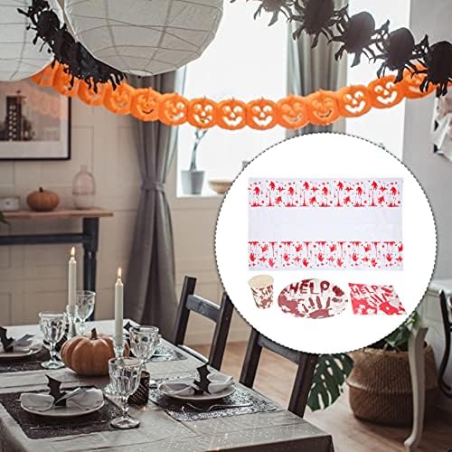 Amosfun Torta Pan Készlet 1 Készlet Elegáns Halloween Asztali Elég Halloween Szövet Gyakorlati Papír Kupa