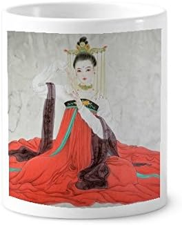 Klasszikus Szépség, Kínai Stílus Akvarell Fogkefe Tolltartó Bögre, Kerámia Állni Ceruzatartó