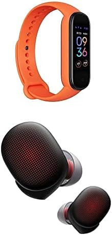 Amazfit Zenekar 5 Fitness Tracker (Narancssárga) + PowerBuds Igaz Vezeték nélküli Fülhallgató (Fekete)