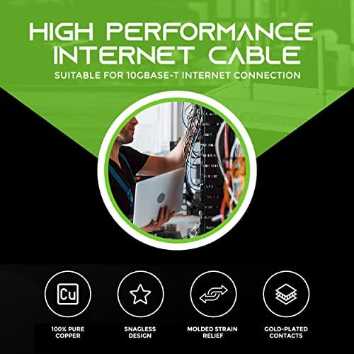 GearIT Cat6 Kábel 0.5 ft 6 in (100-Pack) - Cat6 Ethernet Kábel, Ethernet Cat 6 Kábel, Cat6 Patch Kábel-Cat