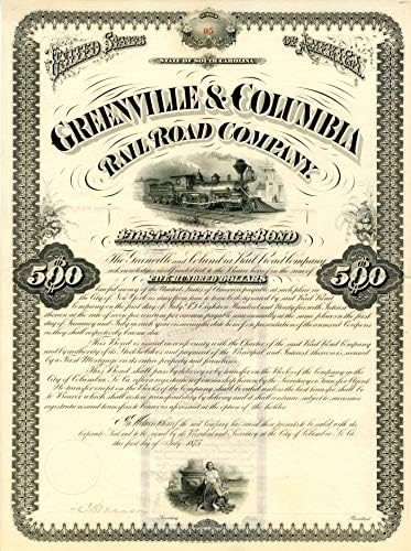Greenville-a Columbia Vasút Zrt. $500 Bond