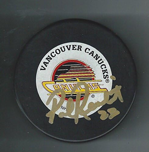 Paul Reinhart Aláírt Vancouver Canucks Árok Puck - Dedikált NHL Korong