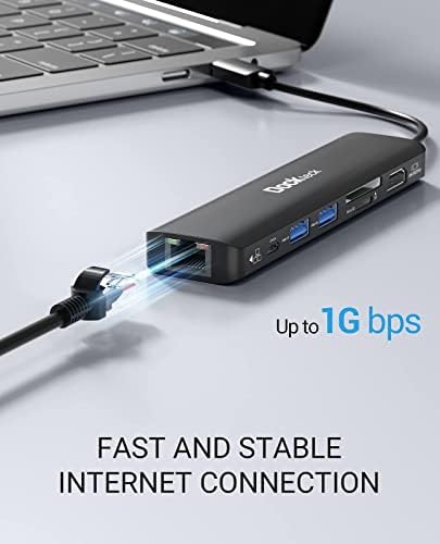 Csomag-2 Elem: USB 3.1 C-USB Kábel 10 gbps 3.3 FT + 7 az 1-ben USB-C 100W PD Ethernet Hub Dongle 100