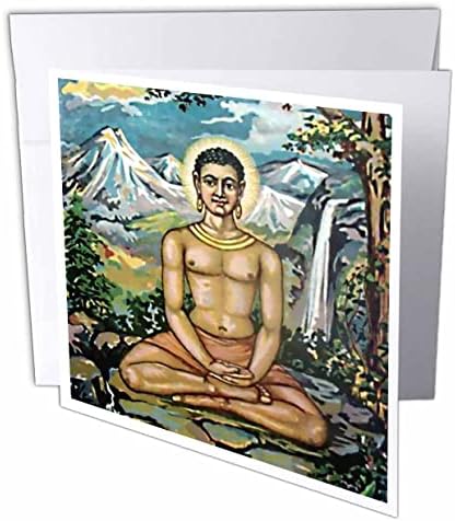 3dRose Mahatma Buddha által Raja Ravi Varma Klasszikus Indiai Buddhista Művészet. - Üdvözlő (gc-372687-5)