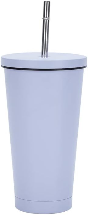 Egyszerű, Modern, Szigetelt Pohár Csésze Szalma Fedél Újrafelhasználható Rozsdamentes Acél Víz Üveg Hideg