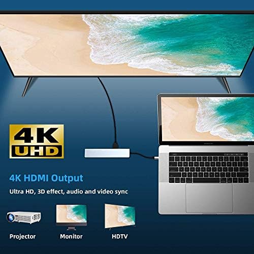USB-C Hub MacBook Pro/Levegő, 8 az 1-ben Típus C-Hub Ethernet-Port, egy 4K HDMI, 2 USB 3.0 Port, 100W