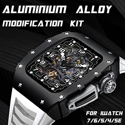 HOUCY Alumínium Ötvözet Esetében az Apple Nézni Zenekar 44MM 45MM Fluororubber Heveder az Iwatch Sorozat