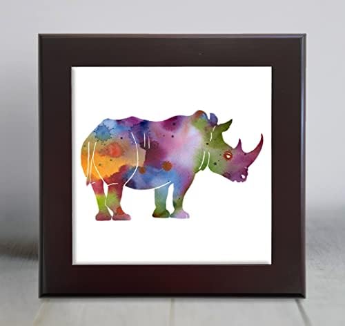Rhino Absztrakt Művészeti Akvarell Díszítő Mozaik (6 X 6 Keretes)