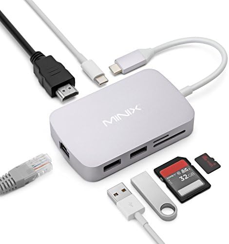 MINIX-7 az 1-ben USB-C Többportos Adapter, GLAN,4K @ 60Hz,2X USB 3.0, USB-C Tápellátás, Micro SD, illetve