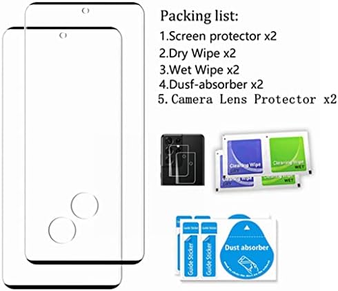 Micger Galaxy S21 Ultra Screen Protector 【2+2 Csomag】2 Csomag Edzett Üveg Kamera Lencséjét Védő, Kompatibilis