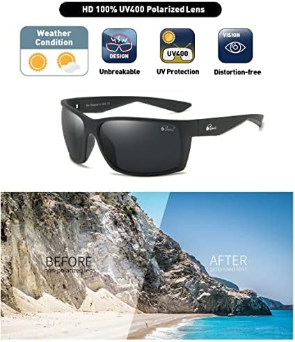 Bevi Polarizált Sport Napszemüveg, Törhetetlen TR90 Keret, UV 400 Védelem a Férfiak, mind a Nők Kerékpározás,