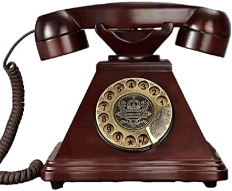 MXIAOXIA Antik Forgó Tárcsa Vezetékes Telefon Európai Tömör Fa, Retro Vezetékes Telefon, Otthoni Irodai