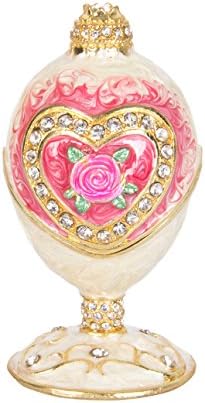 QIFU-Kézzel Festett Zománcozott Fabergé Tojás Stílus Dekoratív Csuklós Ékszerek Bizsu Doboz Egyedi Ajándék
