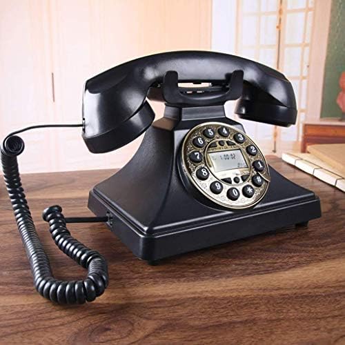 UXZDX CUJUX Telefon-Antik Retro Telefon Vezetékes Otthoni Iroda Telefon Fekete Fém Forgatás