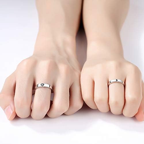 Beydodo 925 Ezüst Gyűrű Egyéni Állítható a Nap, a Hold Megfelelő Gyűrű Gravírozott Szeretlek Párok Esküvői