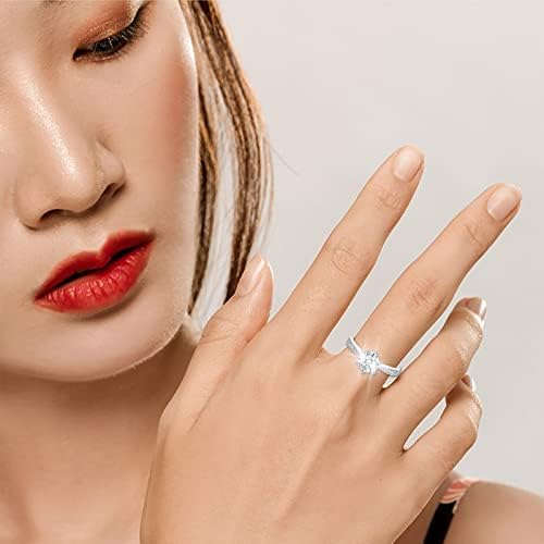 2023 Új Női Cirkon Gyémánt Személyre szabott Hercegnő Eljegyzési Gyűrű Gyűrű Színes (Ezüst, 9)