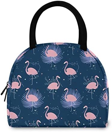 MNSRUU Ebéd Bag Nők, Férfiak, Aranyos Flamingók Hordozható Szigetelt Ebéd Bag Újrafelhasználható Termikus