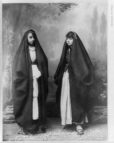 HistoricalFindings Fotó: Názáreti,Palesztina,Két Nő Pózol,1910-1925,Hagyományos Ruha